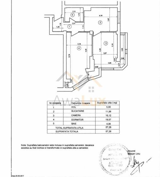 Apartament cu 2 camere în Traian