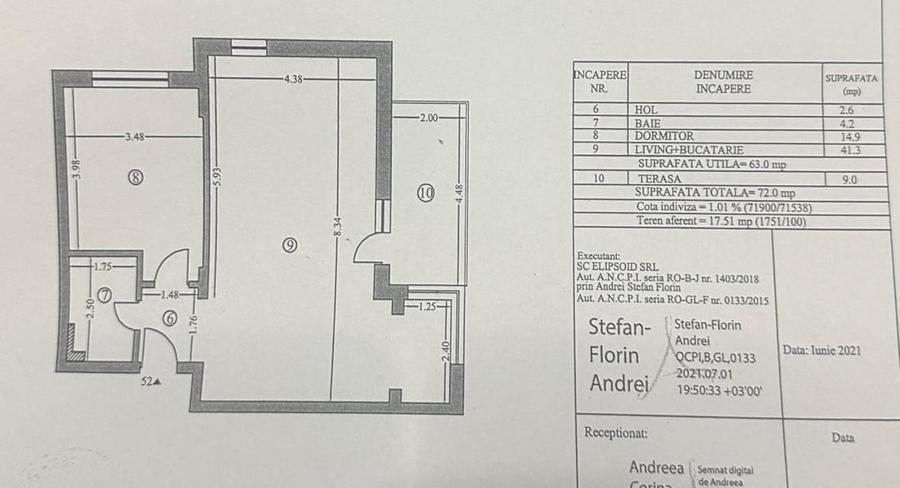 Apartament cu 2 camere decomandat în Central