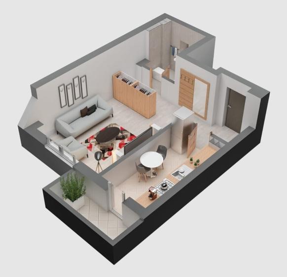 Apartament cu 1 camera, decomandat, Intabulat 88 000 Euro - 4