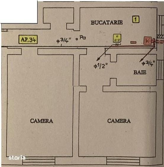 Apartament cu 2 camere în Astra
