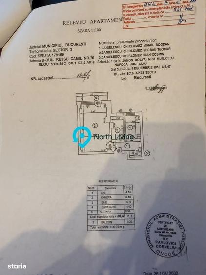 Garsonieră decomandată în Camil Ressu