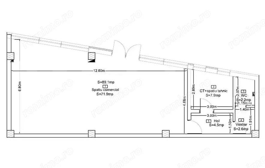 Spatiu comecial, 89mp, bloc nou, zona Corneliu Coposu - 2