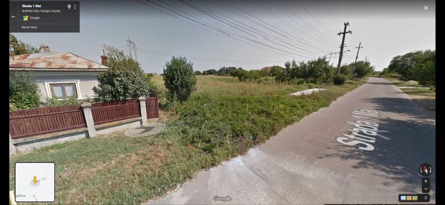 Teren intravilan 3600 mp str 1 Mai Bolintin Vale utilitati front 36 m - 2