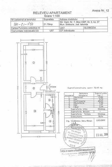 Apartament cu 2 camere, de vanzare in Slobozia. - 1