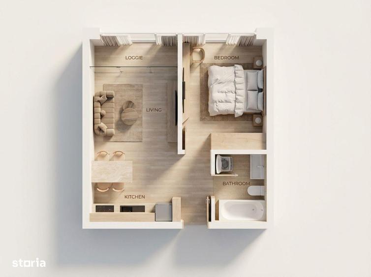 Studio 44 mp geamuri mari, incalzire pardoseala, centrala proprie - 5