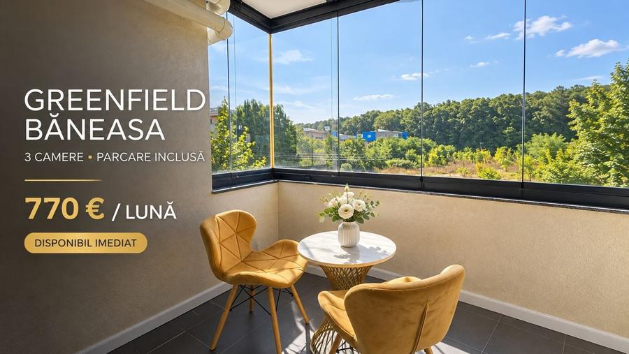 Apartament cu 3 camere semidecomandat în Băneasa
