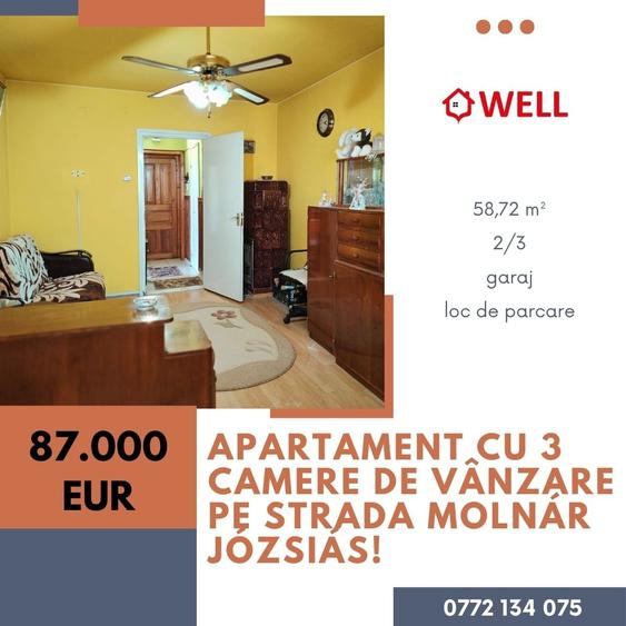 Apartament cu 3 camere de vânzare în Târgu Secuiesc, pe strada Molnár Józsiás! - 1