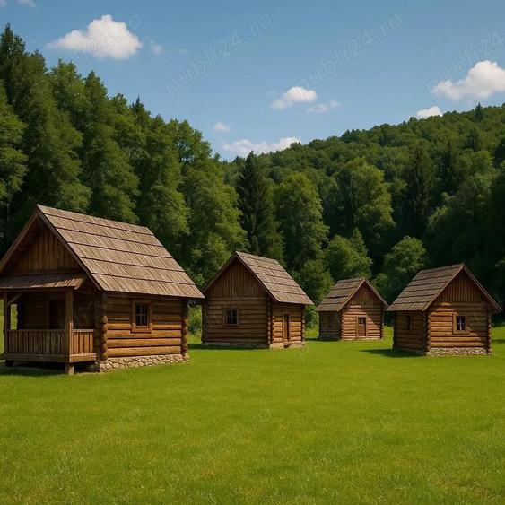 Se inchirieaza teren 1200mp + 4 casute de vacanta lemn - 1