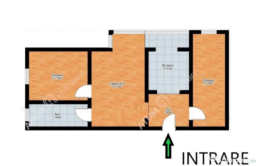 Apartament cu 3 camere decomandat în Terezian