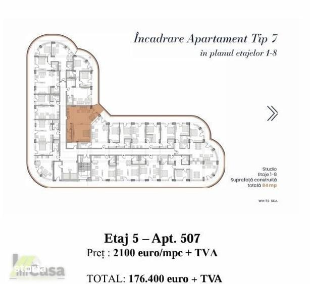 Apartament cu 2 camere în Central