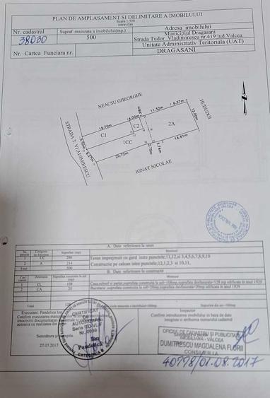 Casă cu 4 camere cu Teren 500 Mp în Central