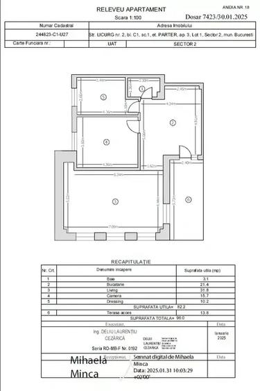 Apartament cu 3 camere semidecomandat în Armeneasca