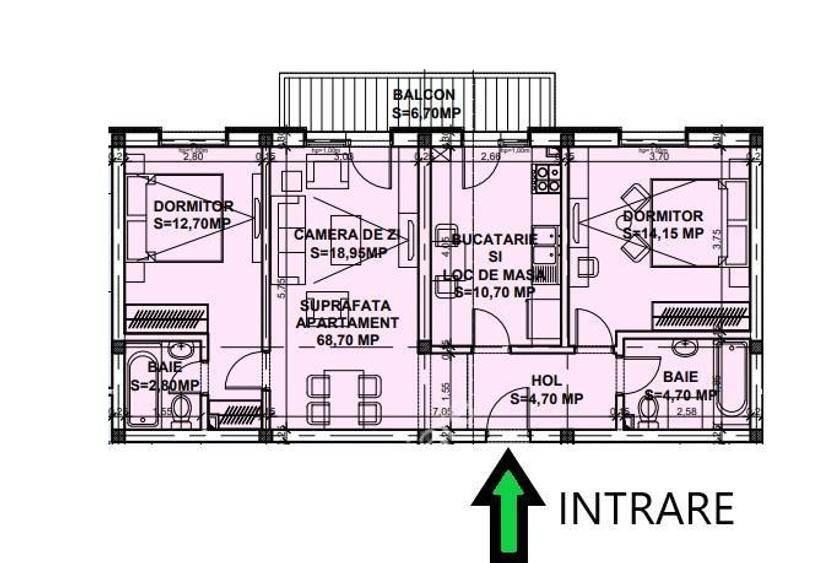 Apartament cu 3 camere si balcon in zona Doamna Stanca din Sibiu - 1