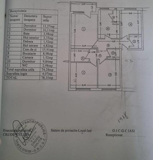 Apartament cu 4 camere, decomandat, zona Dacia - 8