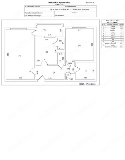 Apartament 2 camere decomandat - Sublocotenent Popa, nr. 1, bl 15, scara 2 - 1