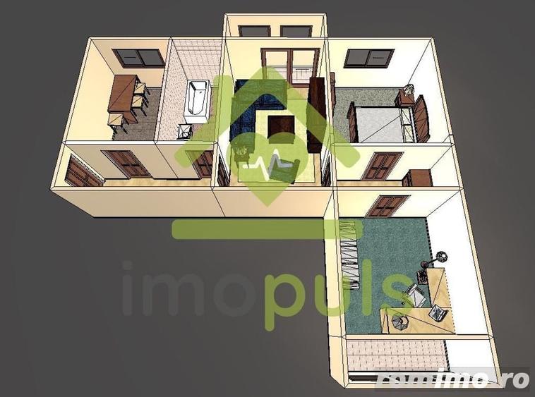 Apartament cu 3 camere semidecomandat în Girocului