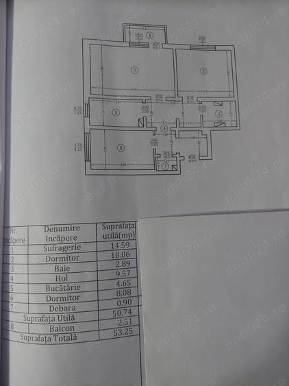 Vand apartament cu 3 camere - 1