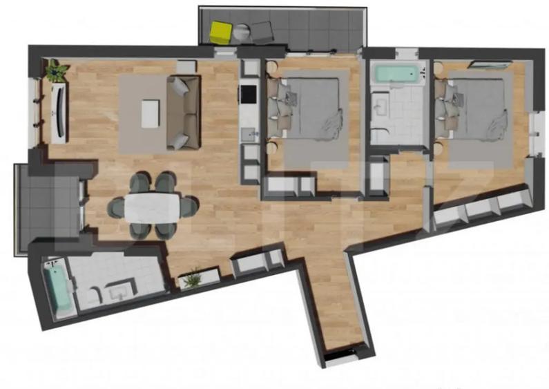 COMISION 0% Apartament3 camere 87 mp, Panorama superba, Bloc - 1