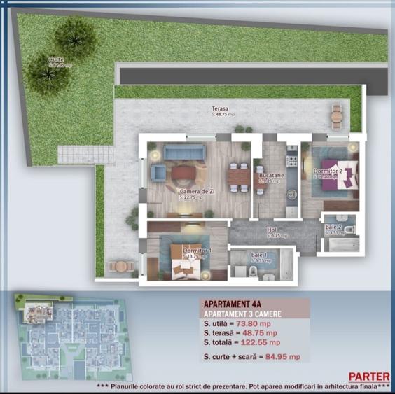 AP. 3CAM.+GRADINA (85MP) - BLOC P+4 -FINISAJE PREMIUM / PALLADY! - 2