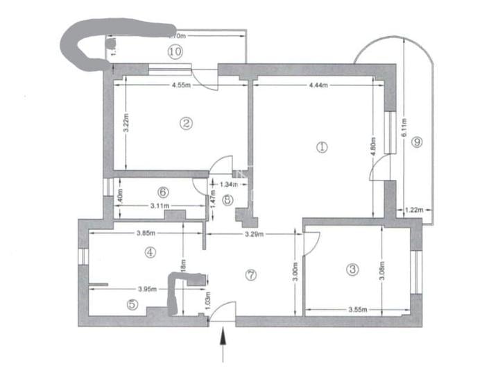 Apartament 3 camere, hol patrat, 2 balcoane,etaj intermediar, Unirii - 3