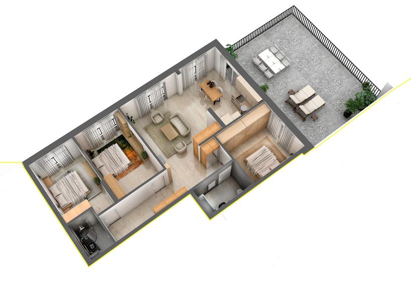 Penthouse cu 4 cam 155 mp, str D-na Stanca Selimbar Orhideea - 9