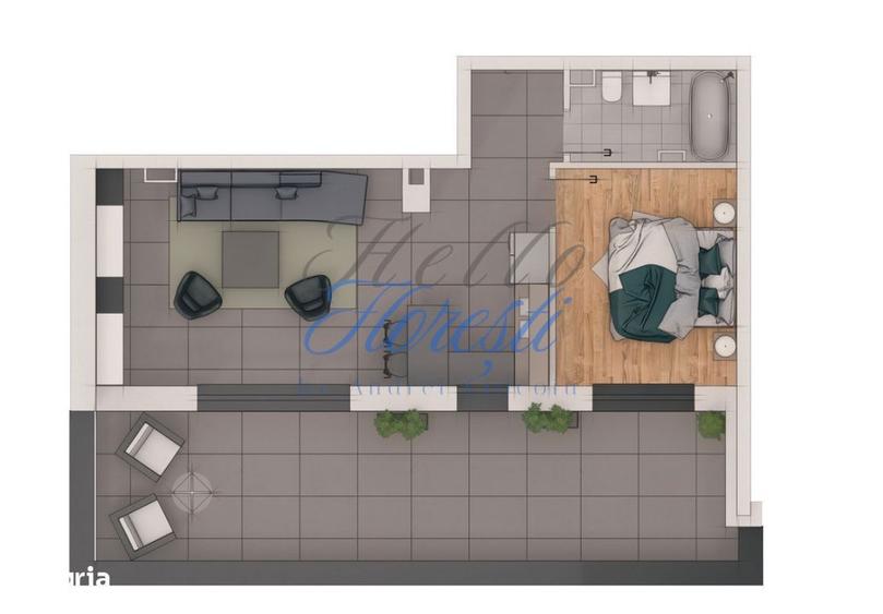 Apartament 2 camere, 50,24mp, 28mp terasa, ansamblu NZEB, zona Terra - 2