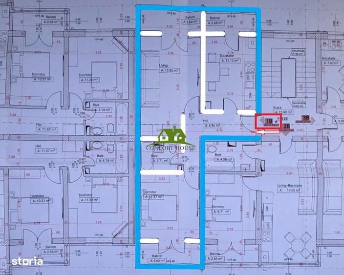 APT. nou in Ostroveni | Tip A | Iulie | Centrala proprie |3 Balcoane - 3