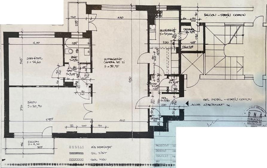 Apartament cu 3 camere semidecomandat în Capitale