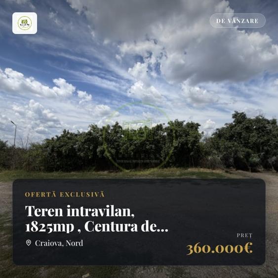 Teren Construcții intravilan de 1825 mp, în Nord