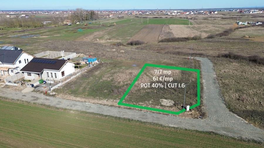 Moșnița Nouă: teren SAD 717 mp pe colț | P+2E+M | 61 €/mp - 1