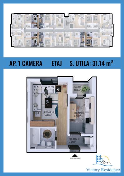Garsoniera, Victory Residence, Militari, Rezervelor 65, Inclazire in pardoseala - 2