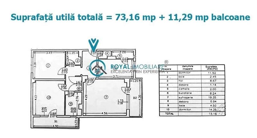 Royal Imobiliare - Vanzare apartament 3 camere zona Cantacuzino - 8