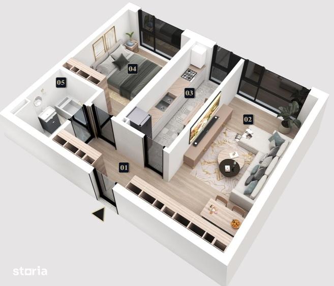 Apartament cu 2 camere în Militari