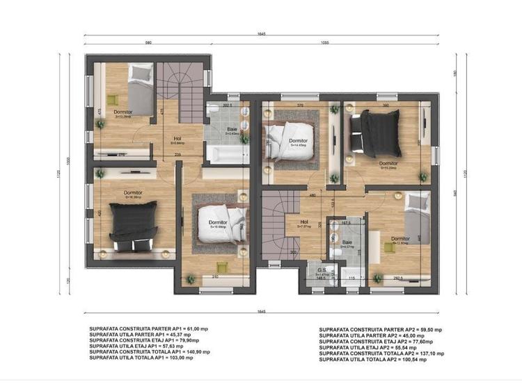 Duplex 4 camere mobilat si utilat, pod izolat 40 mp- Berceni- Vidra - 26