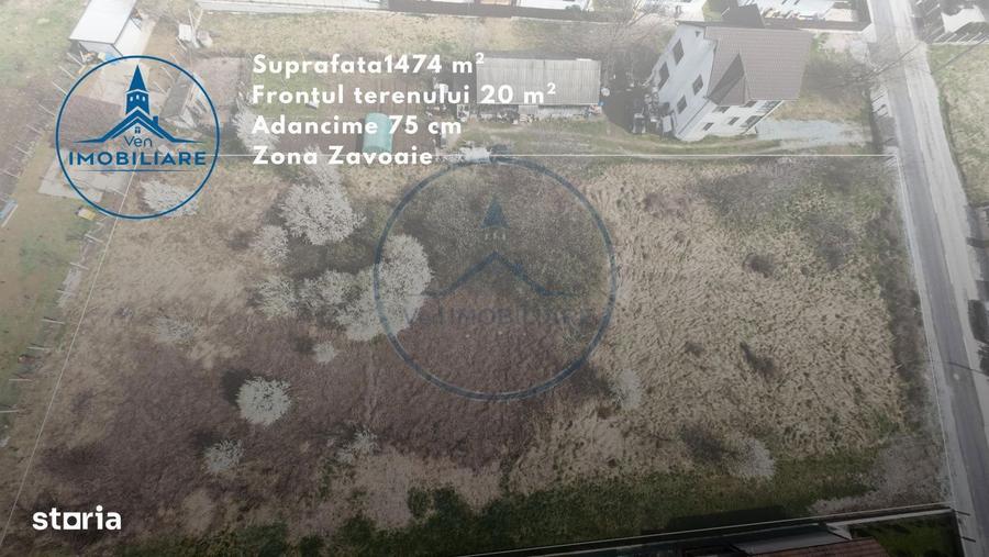 Exclusivitate - Teren intravilan 1474 mp, Zavoaie, - 1