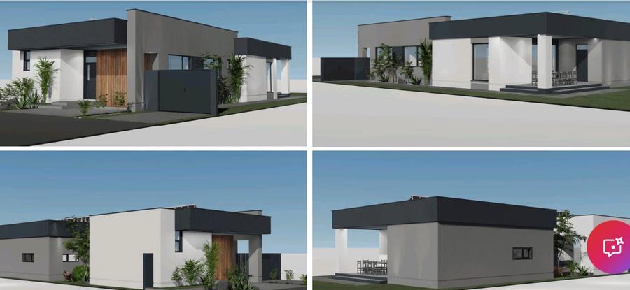 Vila moderna parter. 4 camere, eficienta energetic Via Carmina Arad, comision 0 - 3