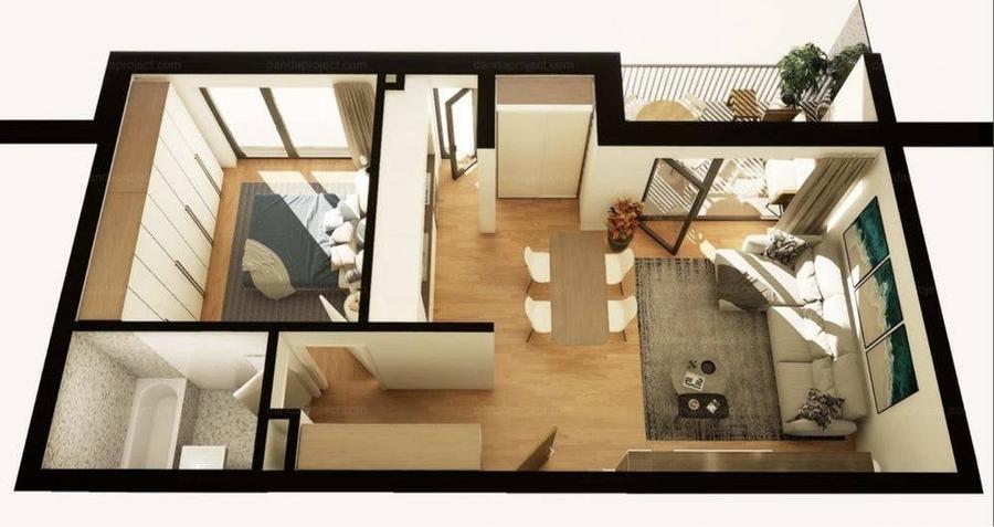 Apartament nou cu 2 camere confort sporit, 60mp, cu garaj sub bloc, zona Intre Lacuri - 3