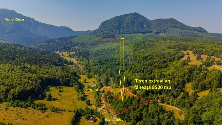 Teren 8500 mp, Valea Dalghiului - Dalghiu - vedere catre Ciucas - 5