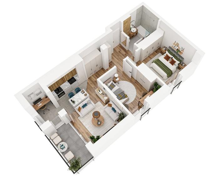 Apartament de 3 camere, 56 mp, ansamblu rezidential nou - 1