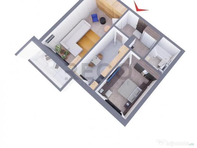 RECO Apartament cu 2 camere- NOU - la cheie-zona Metro - 2