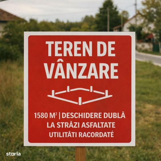 Teren cu casa demolabila de vanzare 1580mp, FRONT 2 STRAZI, FLORESTI! - 1