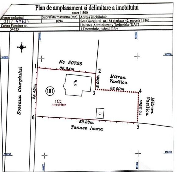 Vila P+1+Teren 1094MP + Gradina + Livada + Garaj | 1 Decembrie - Sos. Giurgiului - 48