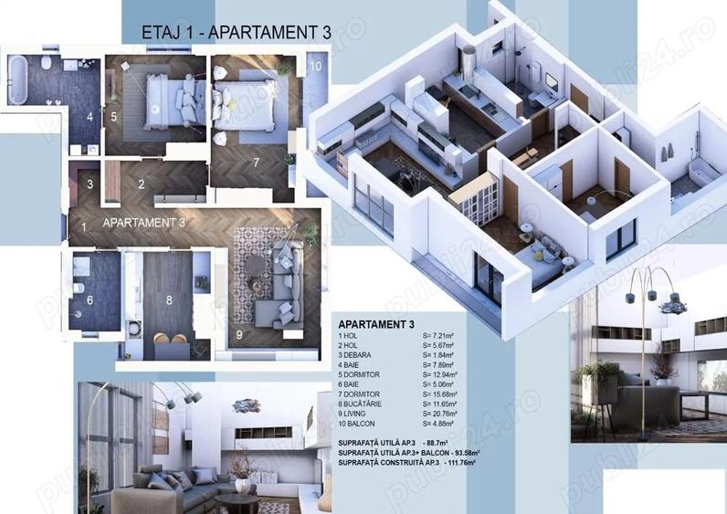 Apartamente de vanzare cu 2 si 3 camere zona Kamsas TVA INCLUS - 3