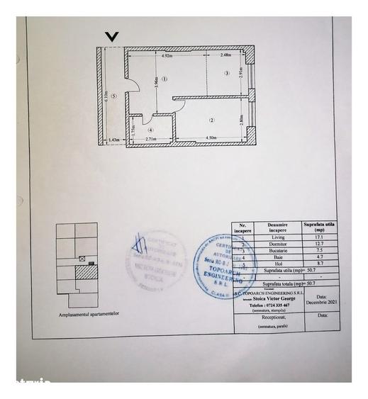 Apartament cu 2 camere semidecomandat în Central