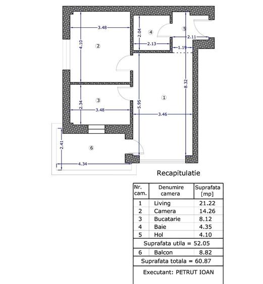Apartament cu 2 camere în Aviației