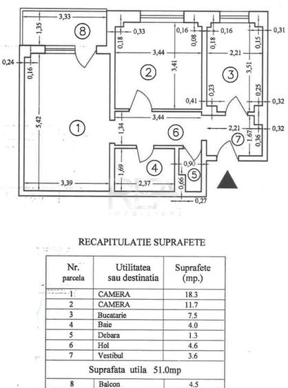 2 camere Pantelimon decomandat, inst. schimb., et. 3, an 1984, 55 mp - 4