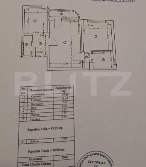 Apartament cu 2 camere, 47,50 mp, Piata Rahova - 12