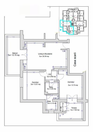 Apartament 3 camere 2 bai mobilat utilat intrare statiunea Mamaia - 18
