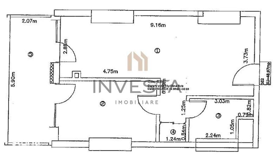 Apartament cu 2 camere semidecomandat în Gruia