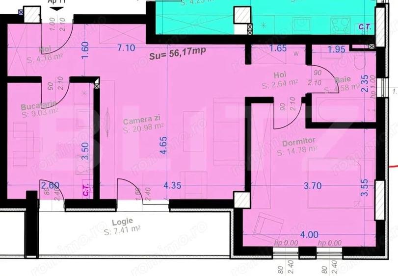 Apartament 2 camere, 56.17 mp, zona Aradului - 1